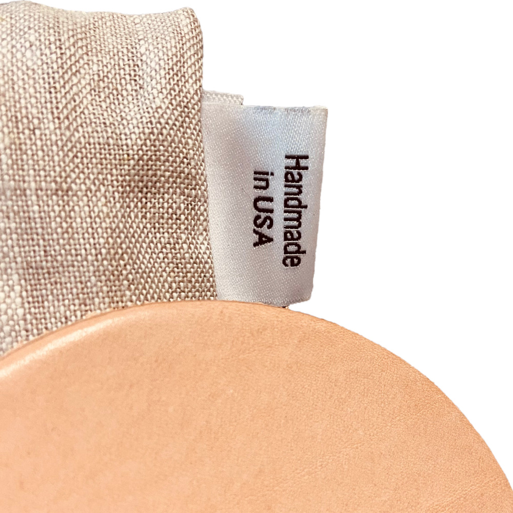 NWT Brass Collective Hand Pressed Natural Tan Leather Coasters Set of 4 - Picture 4 of 6